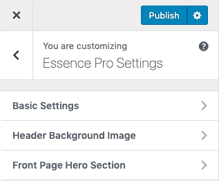customising essence pro settings